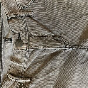 Free People Gray Ankle Cropped Jeans with Distinctive Stitching